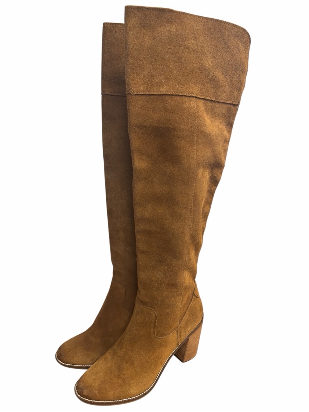 Steve Madden Palisade Brown Suede Over Knee Block Heel Boots Women’s Size 9.5